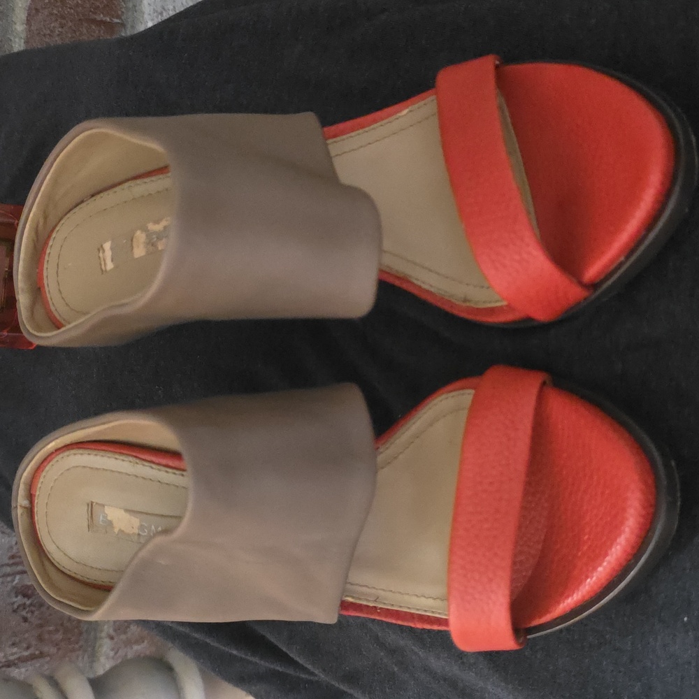 Stylish Coral and Taupe Women's Sandals - Picture 10 of 10